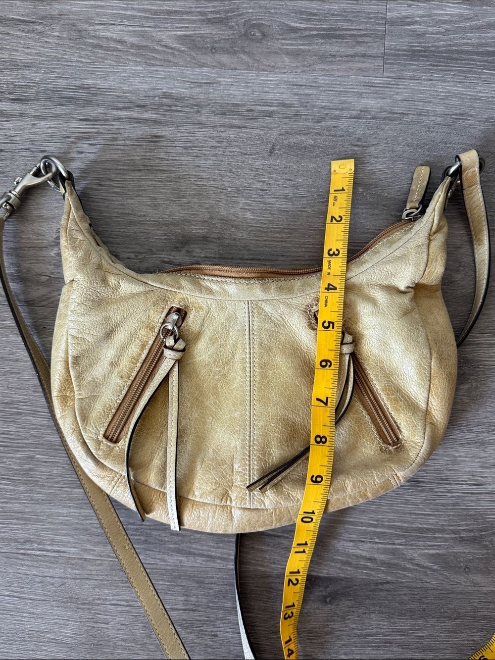 Fossil Leather Crescent Shoulder Bag with Tassel Accents - Picture 5 of 11